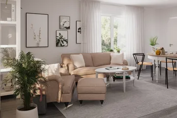 Howard Classic Fåtölj med Fotpall - Mörkbeige - Products - Möbler - Fåtölj & stolar - Fåtölj - Fåtölj med fotpall