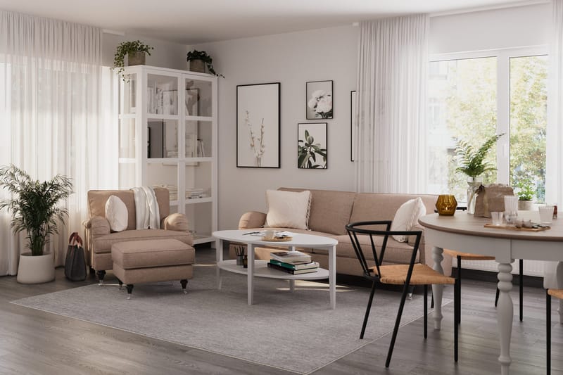 Howard Classic Fåtölj med Fotpall - Mörkbeige - Products - Möbler - Fåtölj & stolar - Fåtölj - Fåtölj med fotpall