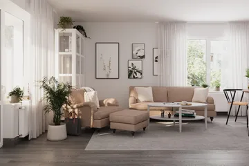 Howard Classic Fåtölj med Fotpall - Mörkbeige - Products - Möbler - Fåtölj & stolar - Fåtölj - Fåtölj med fotpall