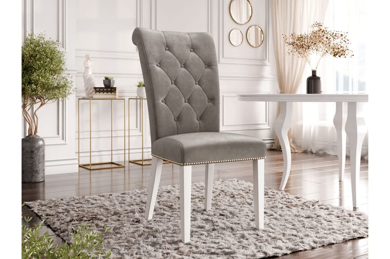 Garvin Matstol - Grå/Vit - Products - Möbler - Fåtölj & stolar - Matstol & köksstol