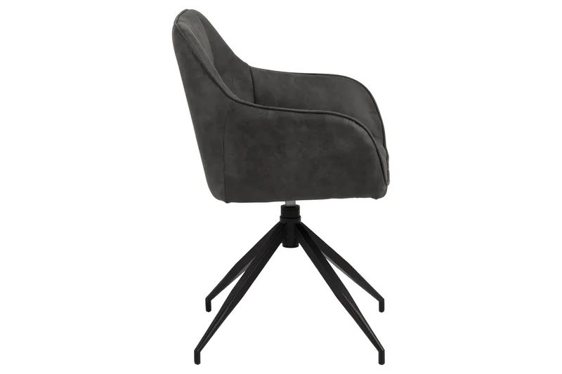 Harford Karmstol Spindelben - Mörkgrå/Matt Svart - Products - Möbler - Fåtölj & stolar - Karmstol