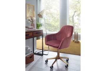 Hubdam Kontorsstol - Rosa/Guld - Products - Möbler - Fåtölj & stolar - Kontorsstol & skrivbordsstol
