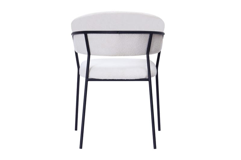 Karol Matstol med armstöd - Vit Bouclé / Metallben Svart - Products - Möbler - Fåtölj & stolar - Karmstol