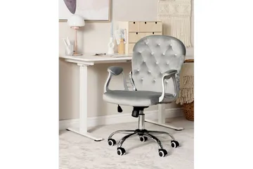 Kontorsstol med kristaller Princess Grå/Silver/Svart - Grå/Silver/Svart - Products - Möbler - Fåtölj & stolar - Kontorsstol & skrivbordsstol