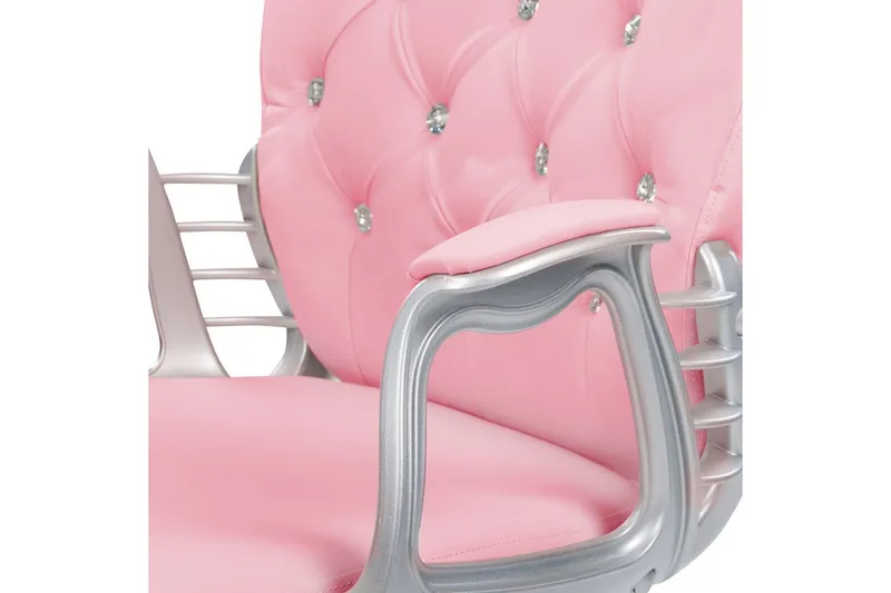 Kontorsstol med kristaller Princess Rosa/svart/silver - Rosa/svart/silver - Products - Möbler - Fåtölj & stolar - Kontorsstol & skrivbordsstol