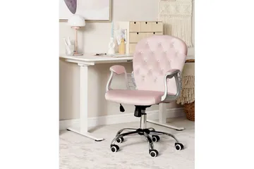 Kontorsstol med kristaller Princess Pastellrosa/Silver/Svart - Pastellrosa/Silver/Svart - Products - Möbler - Fåtölj & stolar - Kontorsstol & skrivbordsstol