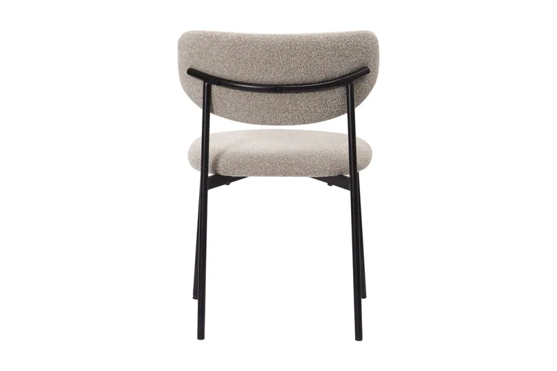 Lucy Matstol - Greige Bouclé / Metallben Svart - Products - Möbler - Fåtölj & stolar - Matstol & köksstol