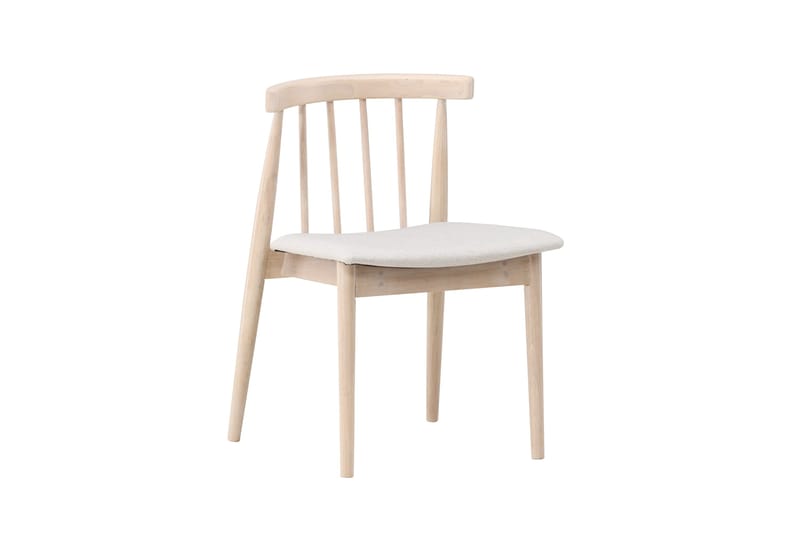 Matstol utan armstöd Peach Flora Dining Chair - Whitewash Legs / Beige Fabric Whitewash - Products - Möbler - Fåtölj & stolar - Matstol & köksstol