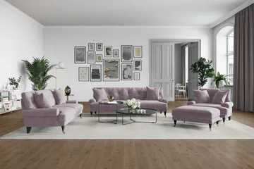 Andrew Fotpall Sammet - Lila/Mässing - Products - Möbler - Fåtölj & stolar - Pall & puff - Fotpallar