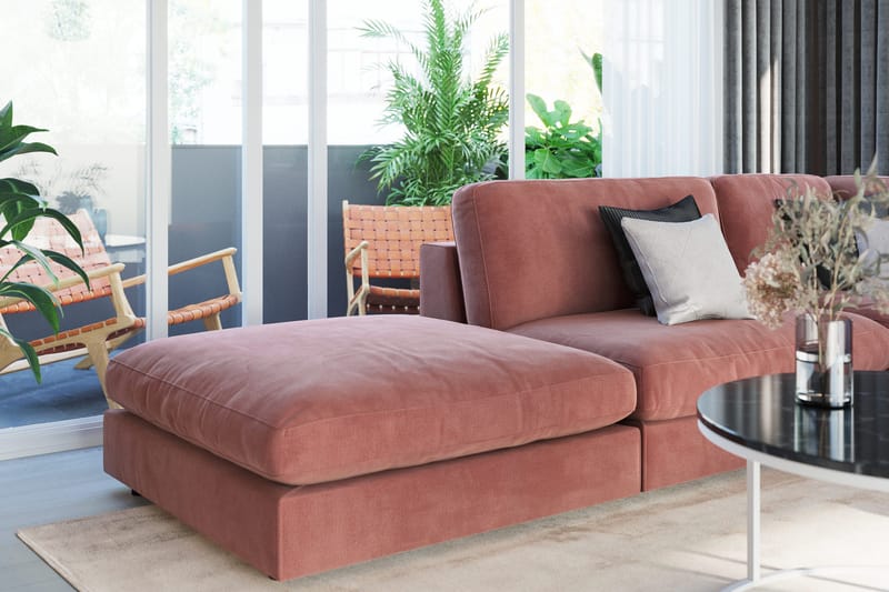 Arken Fotpall Sammet - Rosa - Products - Möbler - Fåtölj & stolar - Pall & puff - Fotpallar