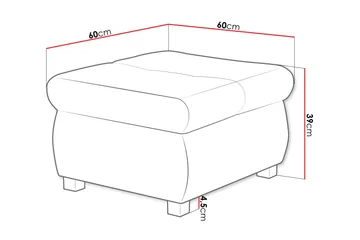 Cerys Fotpall 60 cm - Ljusgrå/Svart - Products - Möbler - Fåtölj & stolar - Pall & puff - Fotpallar