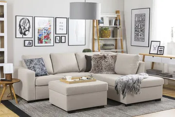 Crazy Fotpall med Förvaring 80x65 - Beige - Products - Möbler - Fåtölj & stolar - Pall & puff - Fotpallar