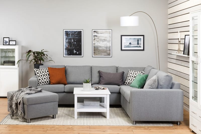 Crazy Fotpall med Förvaring 80x65 - Ljusgrå - Products - Möbler - Fåtölj & stolar - Pall & puff - Fotpallar