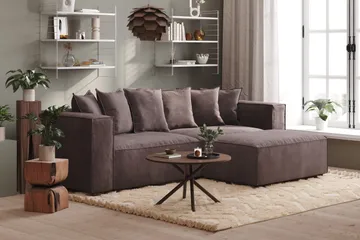 Cubo 1-sits  Rektangulär Fotpallsmodul i Sammet 120 cm bred - Mörkgrå - Products - Möbler - Fåtölj & stolar - Pall & puff - Fotpallar