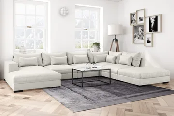 Dubai Fotpall Sammet - Vit - Products - Möbler - Fåtölj & stolar - Pall & puff - Fotpallar