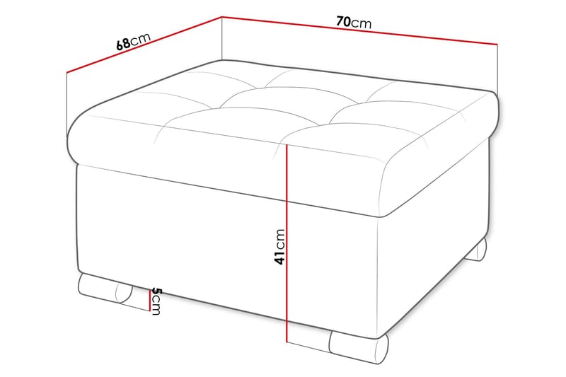 Dynir Fotpall 70 cm - Gul - Products - Möbler - Fåtölj & stolar - Pall & puff - Fotpallar