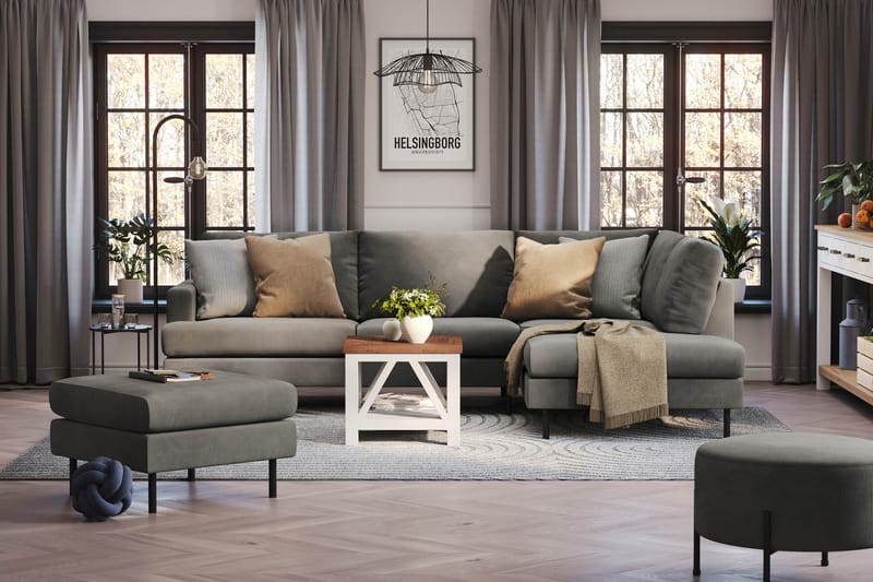 Menard Compact Fotpall 68 cm - Grå - Products - Möbler - Fåtölj & stolar - Pall & puff - Fotpallar