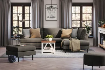 Menard Compact Fotpall 68 cm - Mörkgrå - Products - Möbler - Fåtölj & stolar - Pall & puff - Fotpallar