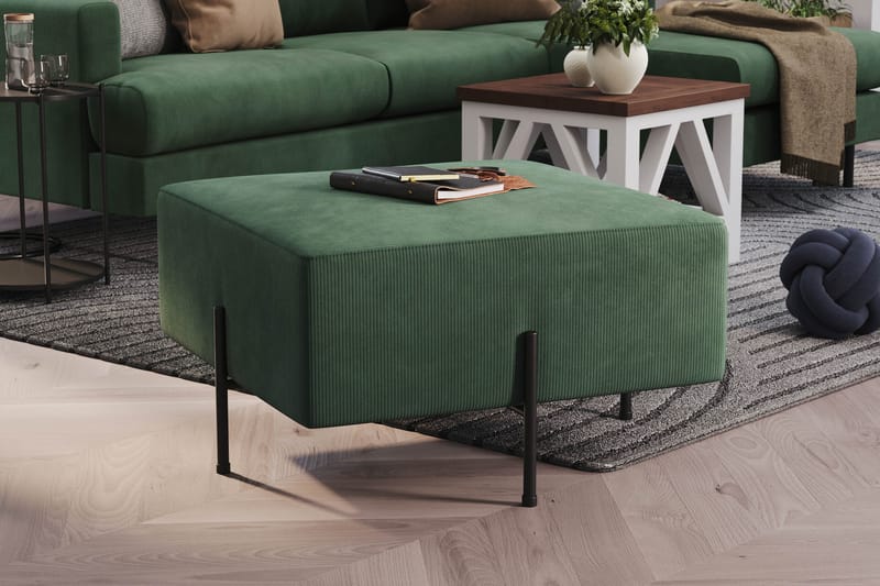 Menard Compact Sittpuff 70 cm Kvadratisk - Grön - Products - Möbler - Fåtölj & stolar - Pall & puff - Sittpuff