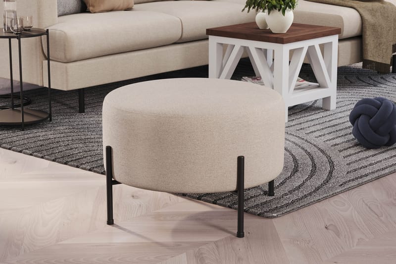 Menard Compact Sittpuff Rund 60 cm - Beige - Products - Möbler - Fåtölj & stolar - Pall & puff - Sittpuff