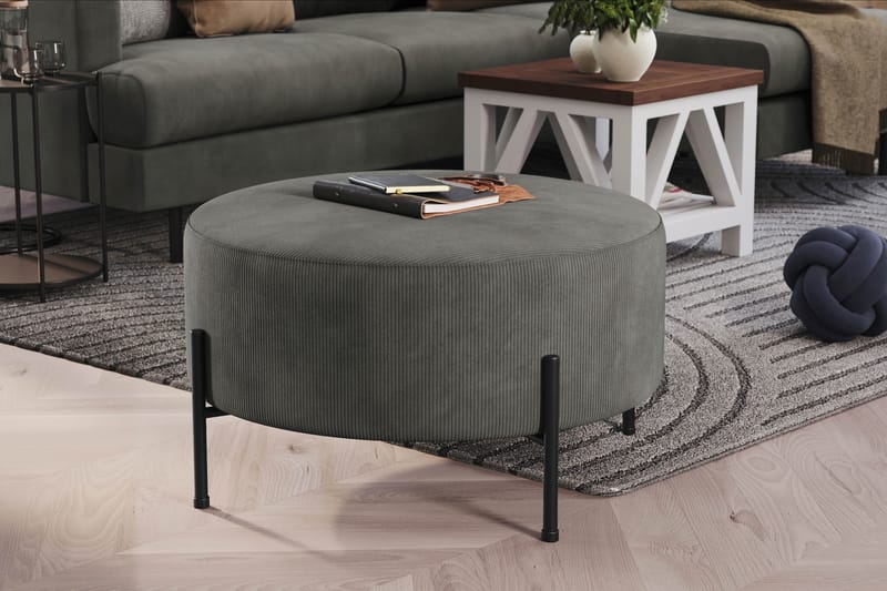 Menard Compact Sittpuff Rund 70 cm - Grå - Products - Möbler - Fåtölj & stolar - Pall & puff - Sittpuff