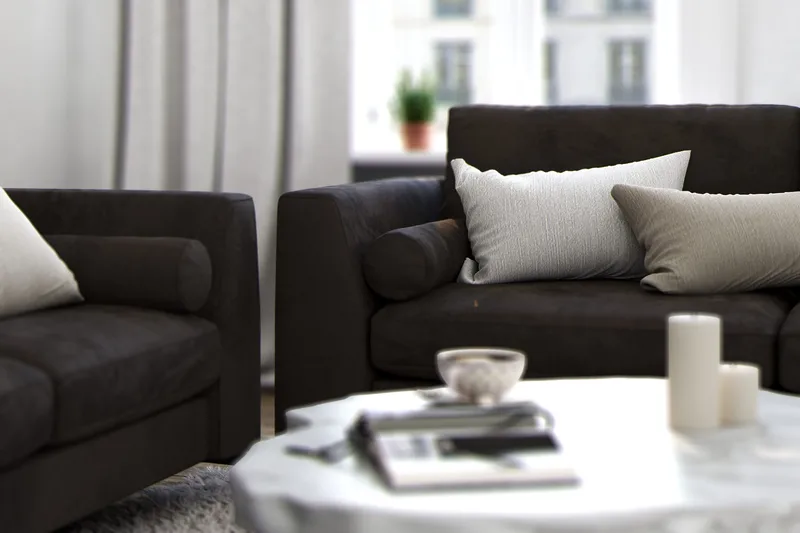 Ocean Lyx Fotpall - Mörkgrå/Sammet - Products - Möbler - Fåtölj & stolar - Pall & puff - Fotpallar