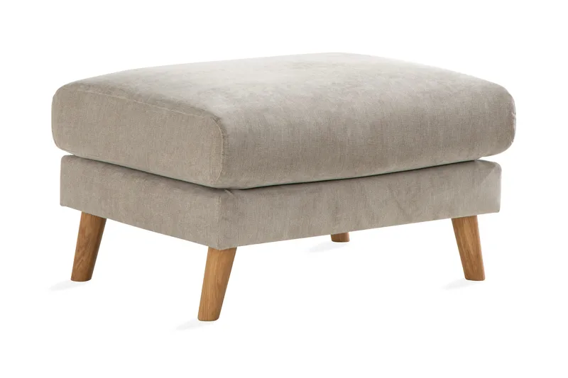 Trend Lyx Fotpall - Beige/Ek - Products - Möbler - Fåtölj & stolar - Pall & puff - Fotpallar