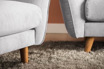 Trend Lyx Fotpall - Ljusgrå/Svart - Products - Möbler - Fåtölj & stolar - Pall & puff - Fotpallar
