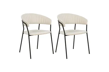 Set med 2 matstolar Mariposa - Krämvit, Svart/Sammet - Products - Möbler - Fåtölj & stolar - Karmstol