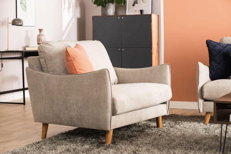 Trend Lyx Fåtölj - Beige/Svart - Products - Möbler - Fåtölj & stolar - Fåtölj