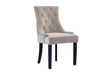 Viktoria Matstol Sammet - Sand / Beige - Products - Möbler - Fåtölj & stolar - Matstol & köksstol