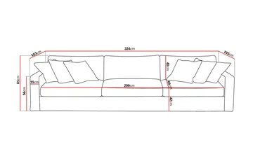 Valencia Extra Djup 5-sits Soffa med avtagbar och tvättbar klädsel - Ljusbrun - Products - Möbler - Soffa