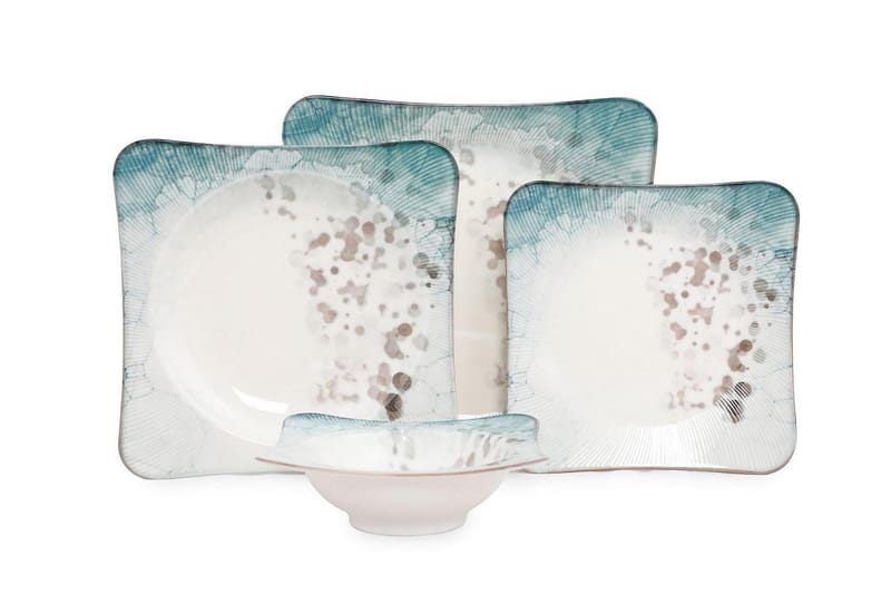 Subatan Tallriksset 24 Delar - Porslin/Flerfärgad - Products - Servering & matlagning - Tallrikar & skålar - Fyrkantiga tallrikar