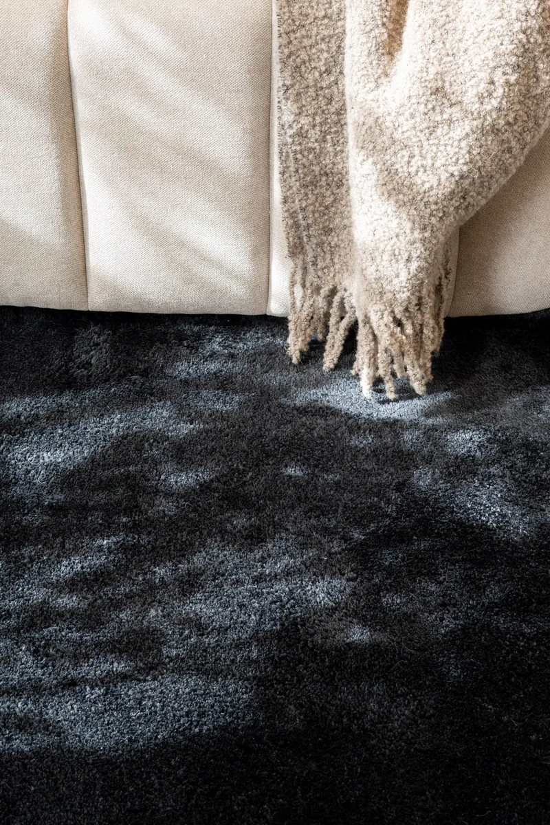 Cozy Ryamatta 120 cm Rund - Svart - Products - Textil & mattor - Matta - Modern matta - Ryamatta