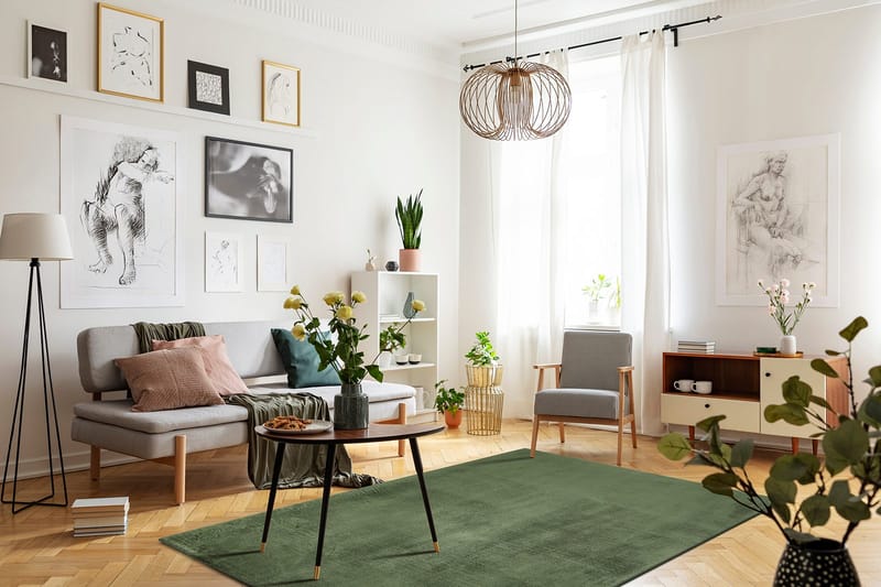 Cozy Ryamatta 200x290 cm Rektangulär - Grön - Products - Textil & mattor - Matta - Modern matta - Ryamatta