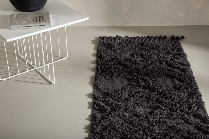 Hilma Bomullsmatta Rektangulär 70x200 cm - Mörkgrå - Products - Textil & mattor - Matta - Modern matta - Bomullsmatta