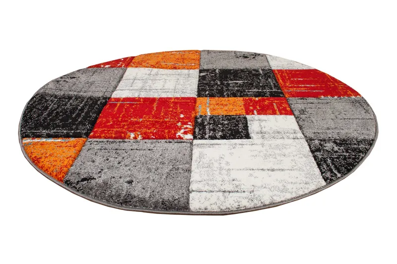 London Square Friezematta Rund 160 - Röd/Orange - Products - Textil & mattor - Matta - Modern matta - Wiltonmatta