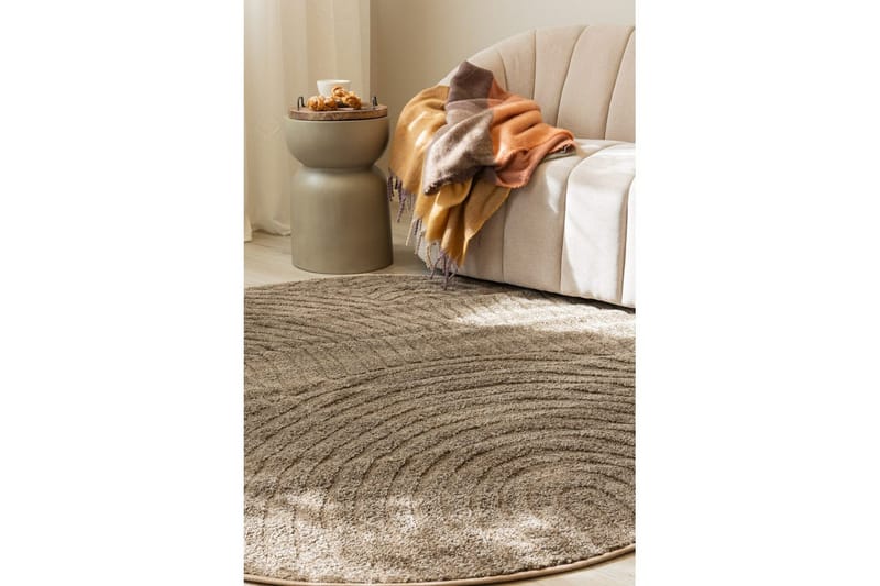 Maskinvävd Matta Genova Zen Rund - 200x200 cm, Mocca - Products - Textil & mattor - Matta - Modern matta - Wiltonmatta