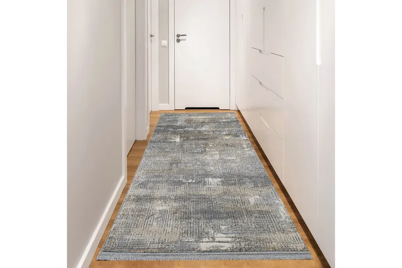 Naveena Gångmatta 80x500 cm Rektangulär, Grå/Beige/Creme