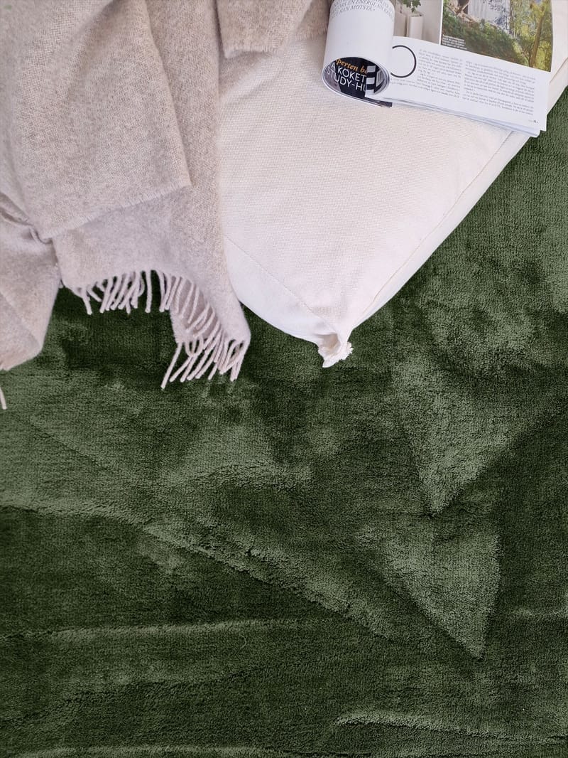 Cozy Ryamatta 110x160 cm Rektangulär - Grön - Products - Textil & mattor - Matta - Modern matta - Ryamatta