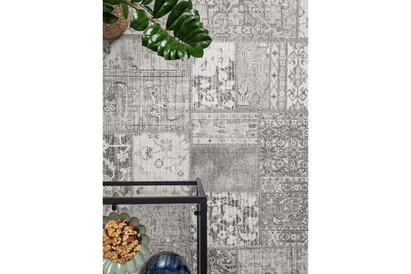 Patchwork Wiltonmatta 80x150 cm Rektangulär - Silver - Products - Textil & mattor - Matta - Modern matta - Wiltonmatta