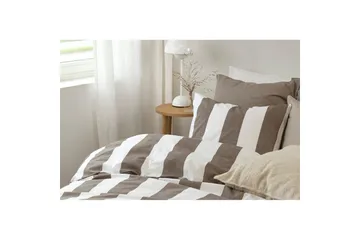 Påslakanset Enkelsäng 2-Dels Block stripe - Brun - Products - Textil & mattor - Sängkläder - Bäddset & påslakanset - Påslakanset enkelsäng