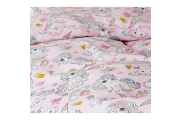 Påslakanset Enkelsäng 2-Dels Enhörning - Rosa - Products - Textil & mattor - Sängkläder - Påslakan