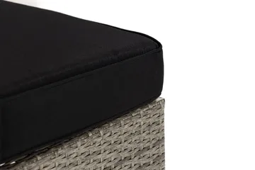 Bahamas Högermodul utomhus 140 cm i konstrotting - Grå / Svarta dynor - Products - Utemöbler & utemiljö - Övrigt utemöbler - Moduler utesoffa
