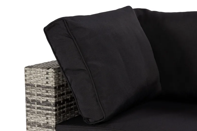 Bahamas Högermodul utomhus 140 cm i konstrotting - Grå / Svarta dynor - Products - Utemöbler & utemiljö - Övrigt utemöbler - Moduler utesoffa