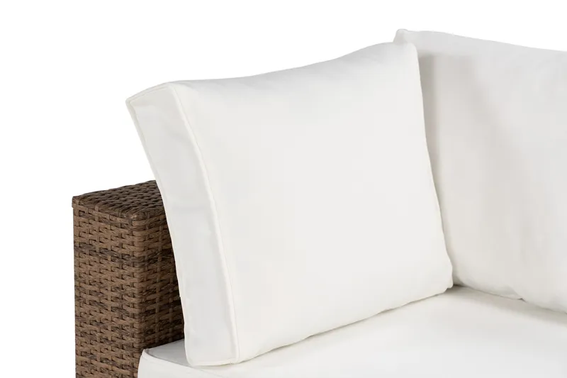 Bahamas Hörnmodul utomhus i konstrotting - Sand / Vita dynor - Products - Utemöbler & utemiljö - Övrigt utemöbler - Moduler utesoffa