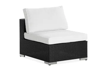 Bahamas Mittmodul utomhus i konstrotting - Svart / Vit - Products - Utemöbler & utemiljö - Övrigt utemöbler - Moduler utesoffa - Mittmodul utesoffa