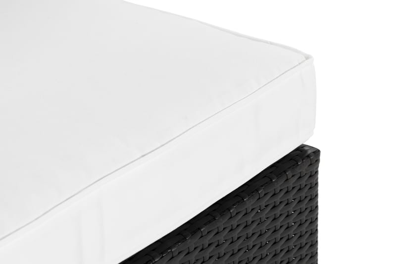 Bahamas Vänstermodul utomhus 140 cm i konstrotting - Svart / Vita dynor - Products - Utemöbler & utemiljö - Övrigt utemöbler - Moduler utesoffa - Vänstermodul utesoffa