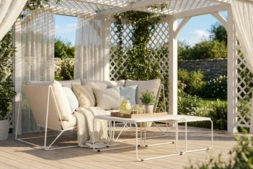 Usteryd hörnmodul utomhus i järn med vattenavisande dyna i beige - Beige - Products - Utemöbler & utemiljö - Övrigt utemöbler - Moduler utesoffa