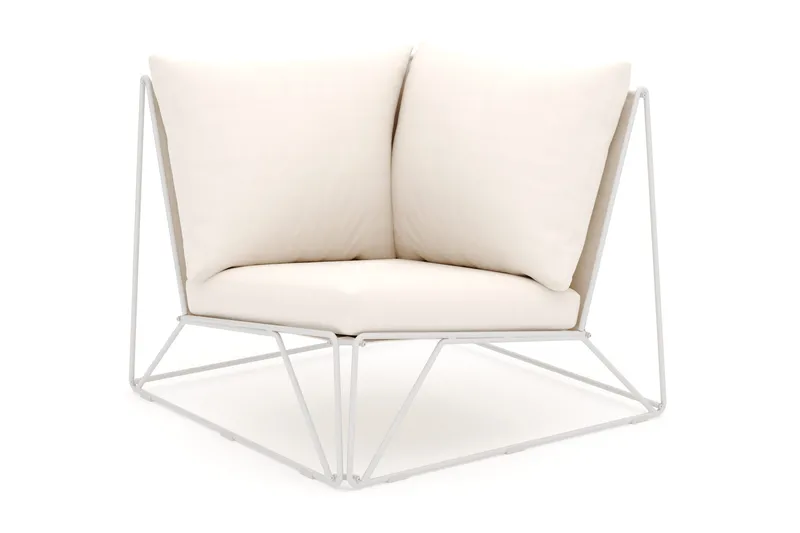 Usteryd hörnmodul utomhus i järn med vattenavisande dyna i beige, Beige